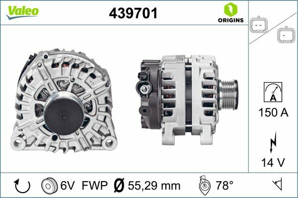 ALTERNATÖR 12V 150A P308 P3008 PARTNER TEPE P207 P508 P5008 EXPERT III JUMPY III SCUDO III C3 III DS3 DS5 C5 III C4 PICASSO DV6C
