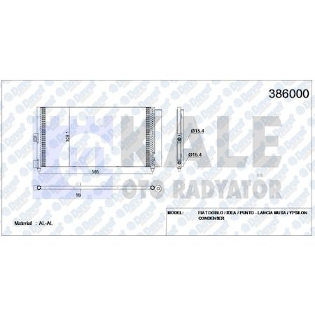 KLİMA RADYATÖRU (KONDANSER) FIAT DOBLO IDEA 1.3 MULTIJET / 1.9JTD 03> 51804991 / 46820833 / 51732993 / K46820833