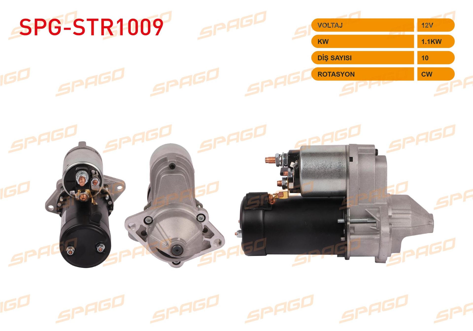 MARS MOTORU 12V/1.1KW 10 DIS CW (STR432626) OPEL ASTRA G 1.2 - 1.4 - 1.6 1998-2005/ ASTRA F 1.4 - 1.6 1991-1998/ ASTRA H 1.4 - 1.6 2004-2010/ CHVEROLET AVEO / LACETTI / NUBIRA / KALOS