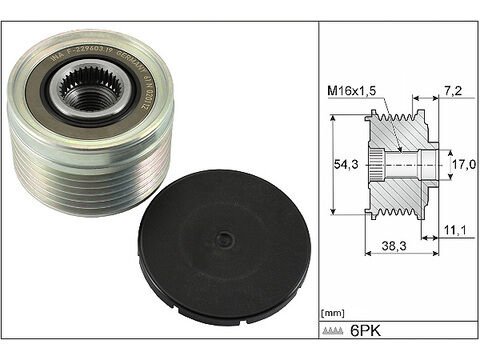 ALTERNATÖR KASNAĞI (RULMANLI) P806 P807 EXPER EVASION C8 JUMPY SUZUKI VITARA DW10ATED4 P206 P307 P406 PARTNER SCUDO BERLINGO JEE